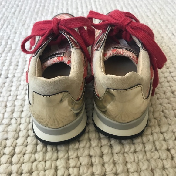 Pinko Pink and gold metallic lace sneakers - Picture 3 of 5